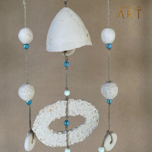White "Witchy" ceramic wind chimes - Image 3