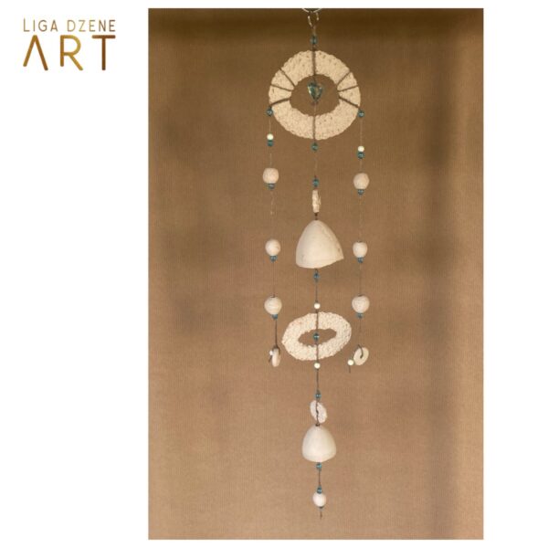 White "Witchy" ceramic wind chimes - Image 5