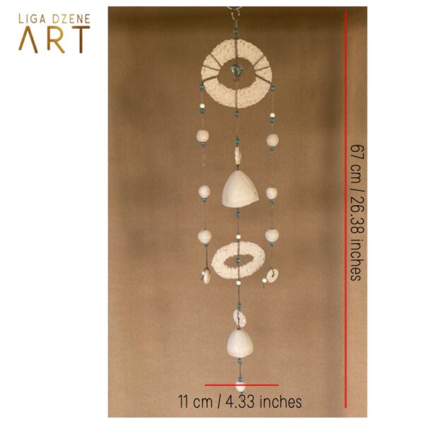 White "Witchy" ceramic wind chimes - Image 6